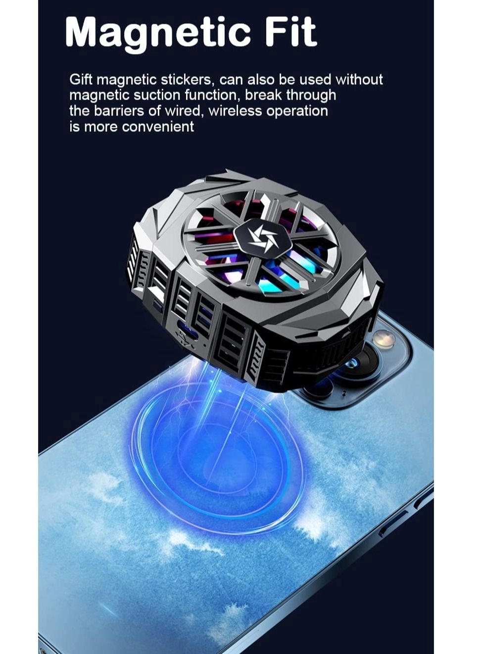 Phone Cooler Fan - Magnetic Built-In Battery iPhone Compatible