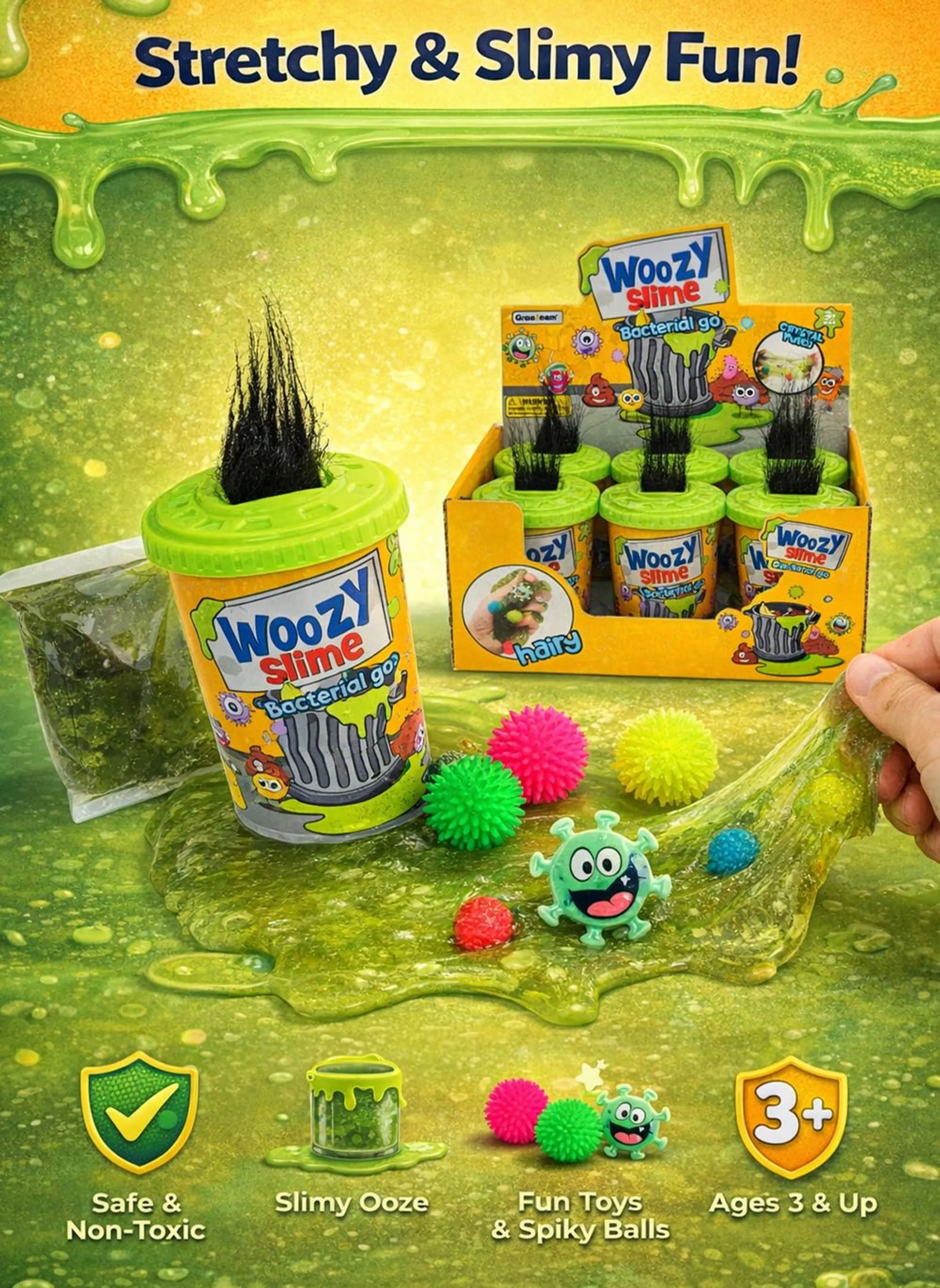 Woozy Slime Hair Style - 3+ years 6 pcs