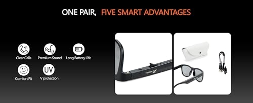 Smart Audio Sunglasses - Wireless Connectivity Hands-Free Calling UV400 Protection