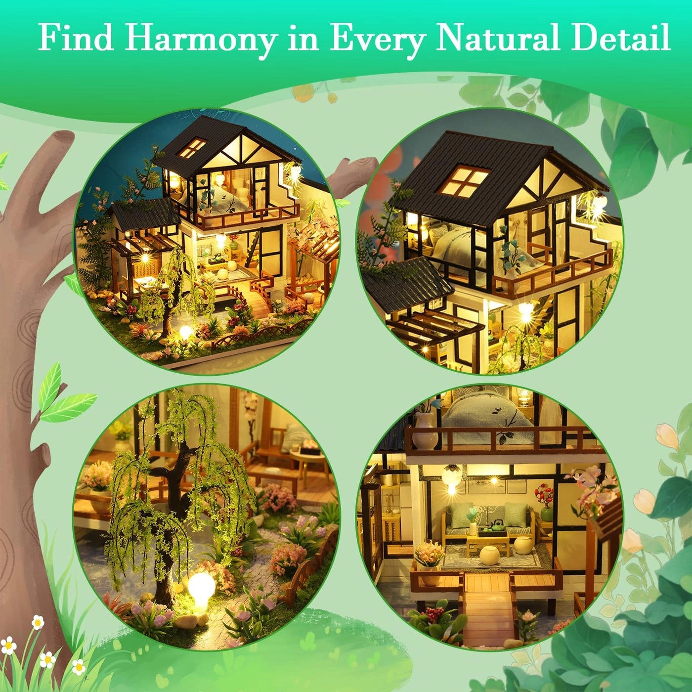 DIY Miniature House Kit - Bamboo Stream Courtyard