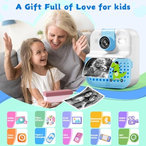 Kids Camera - Instant Print Pink