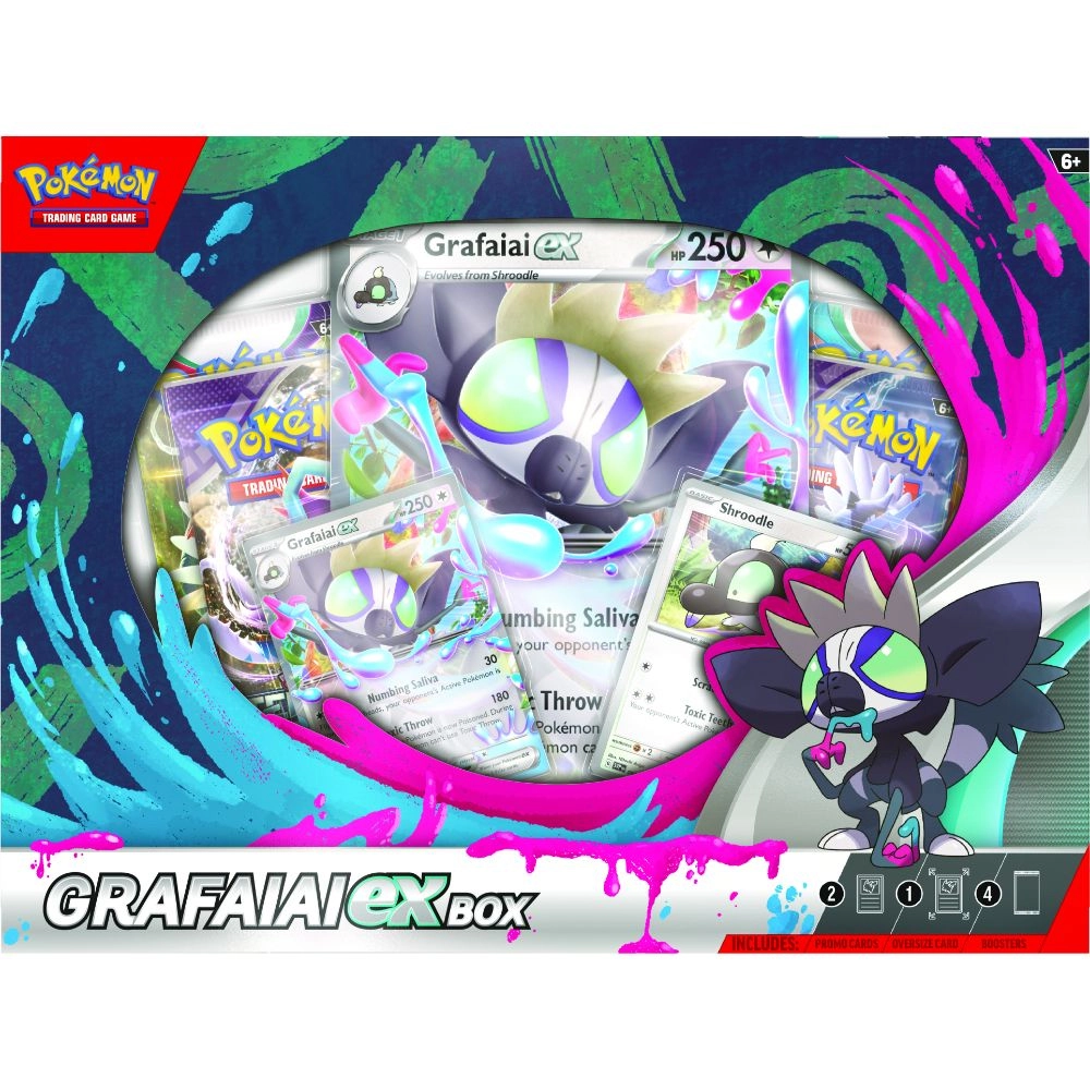 Pokémon GRAFAIAI EX - foil promo + Shroodle - foil promo + Booster Pack - 4pcs English