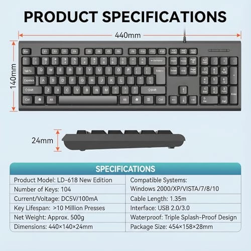 Ultra-Slim Wired Keyboard - Wired