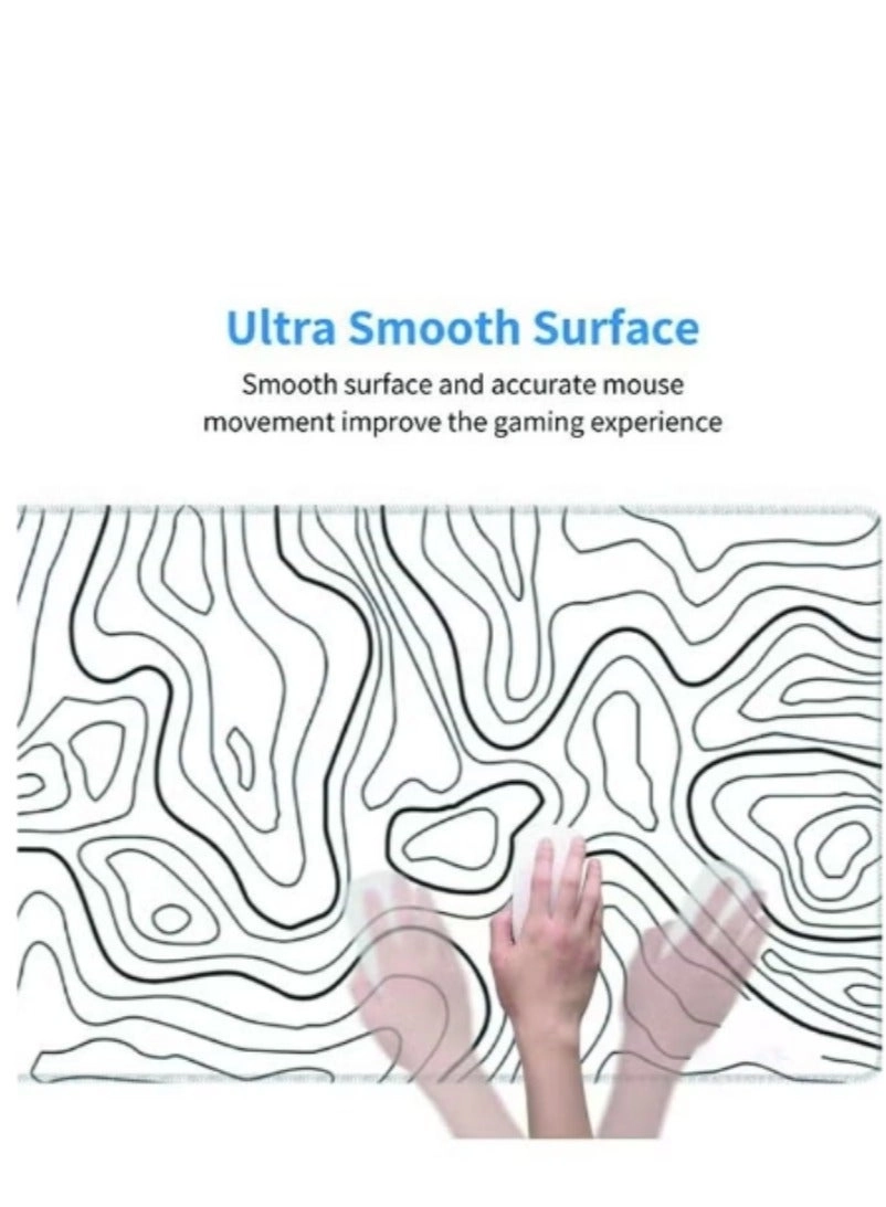 Topographic Cloth Gaming Mouse Pad - 80x30 cm