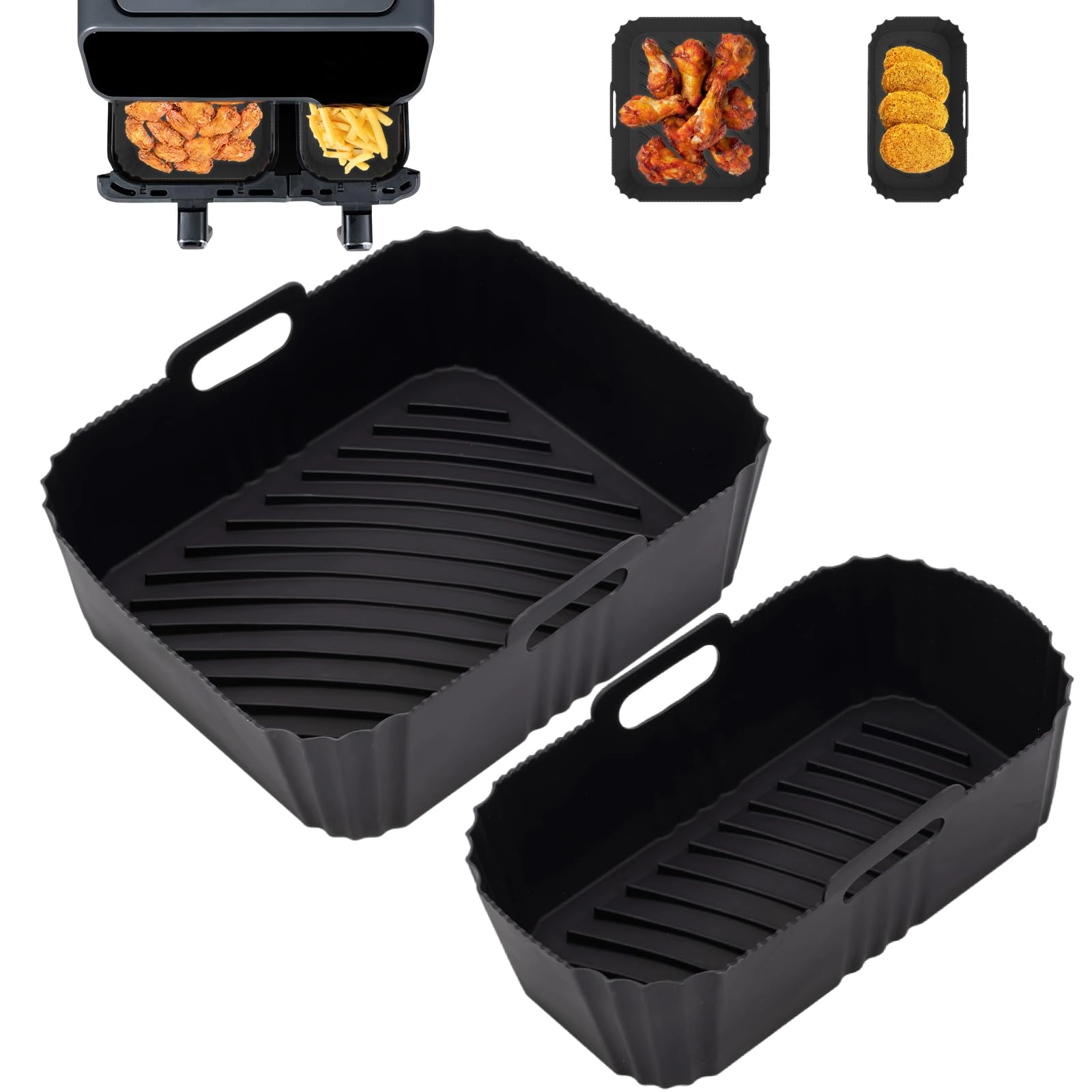Dzpuhuojz Dual Air Fryer Silicone Liners - Silicone Two piece(s)