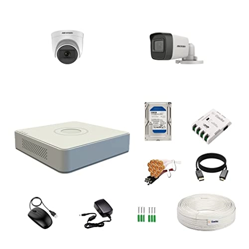 4CH DVR + 5MP Dome Camera + Bullet Camera + 500GB HDD + Cable Roll + 4CH Power Supply + BNC & DC Connectors