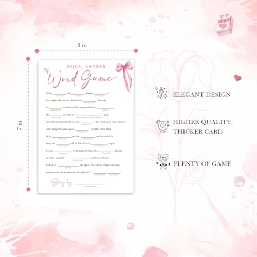 Wedding Shower Games Cards - 25 18 years and up