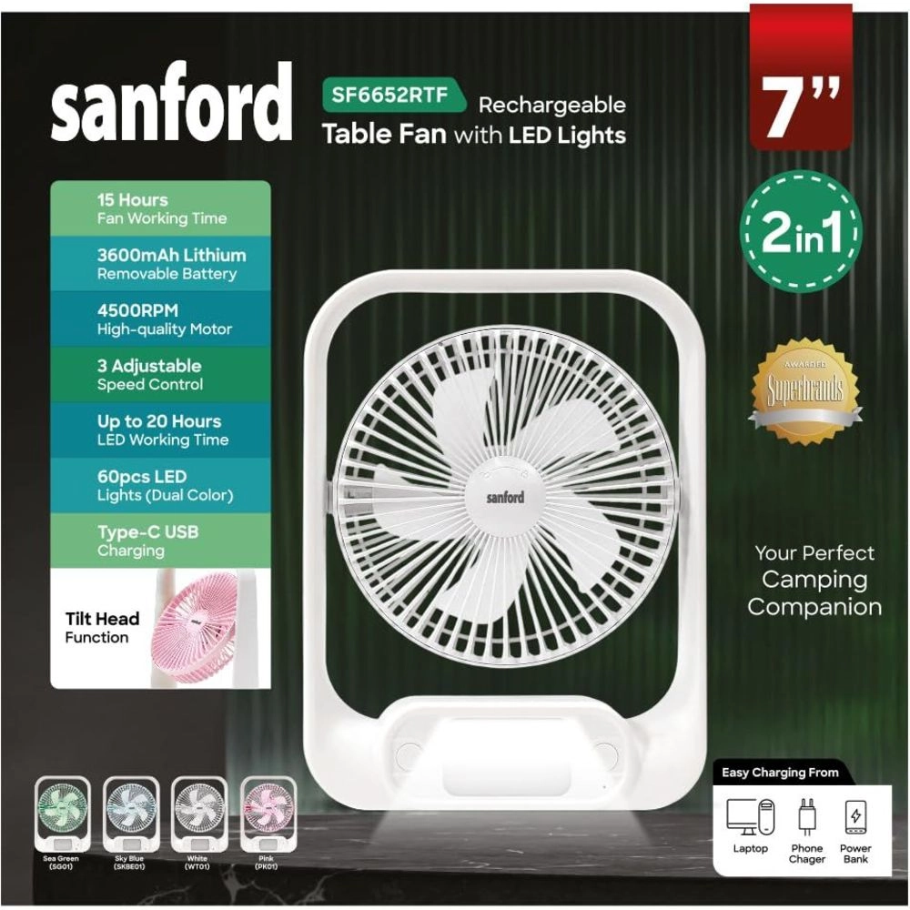 Rechargeable Table Fan - 7”