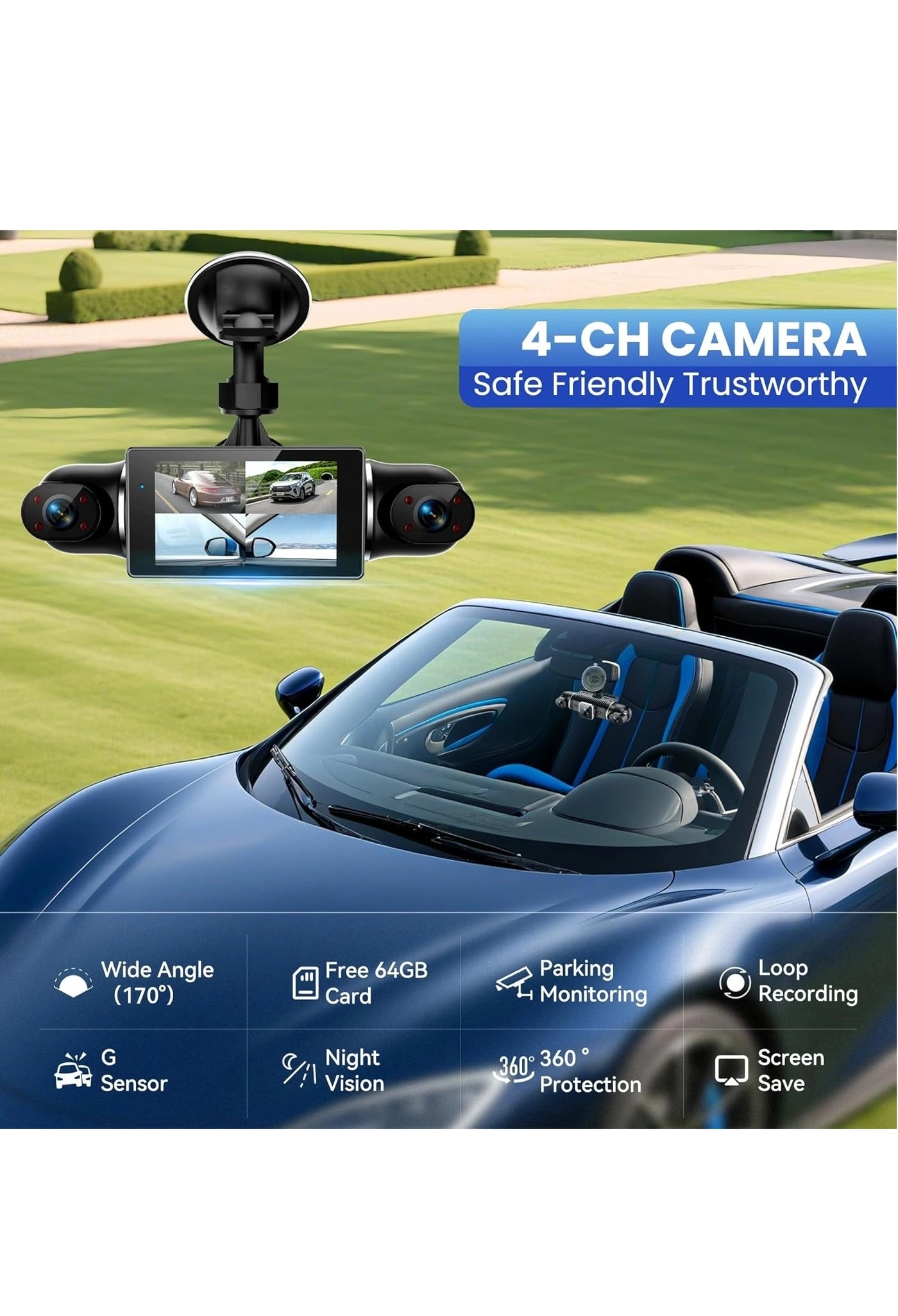360°Dash Cam - 1080P