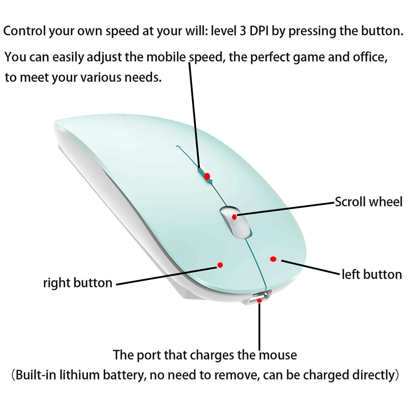 Dual-Mode Bluetooth Mouse - Wireless