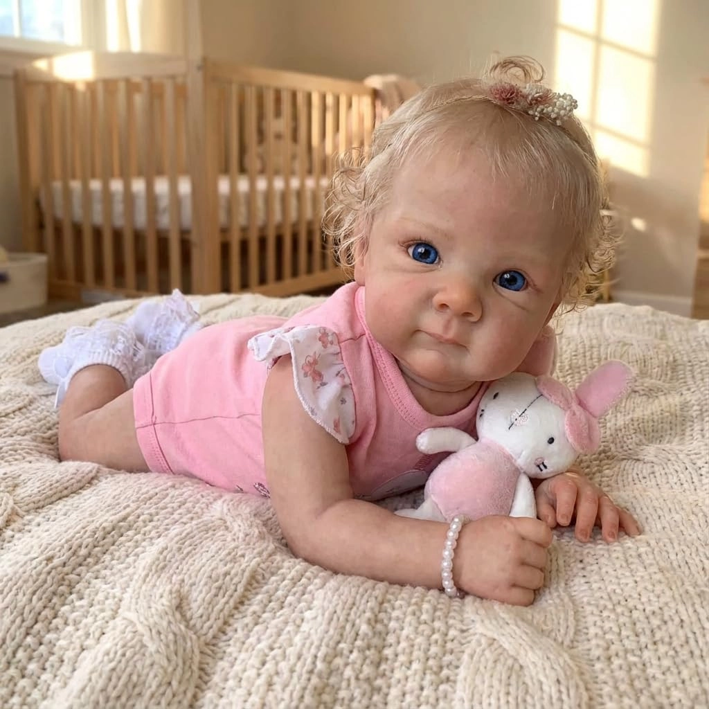 Reborn Baby Doll - 18 Inch 46 cm Silicone Lighter Brown Skin Ages 3+