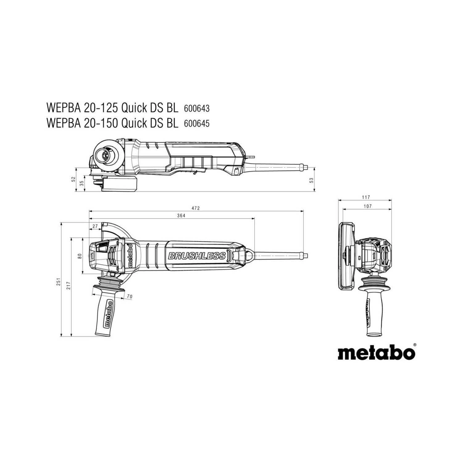 600643420 Brushless Angle Grinder - 125mm