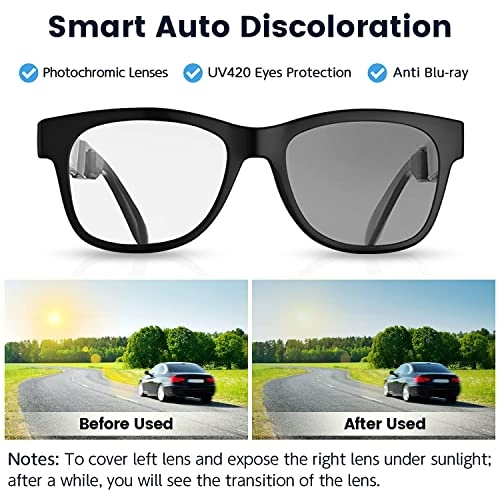 Bone Conduction Glasses - Open-Ear Bluetooth Photochromic