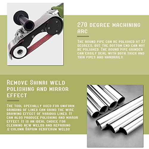 Round Pipe Tube Polishing Machine - 800W 700-3000rpm 620x40mm