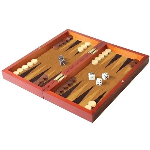 Merchant Ambassador Folding Wood Backgammon Set