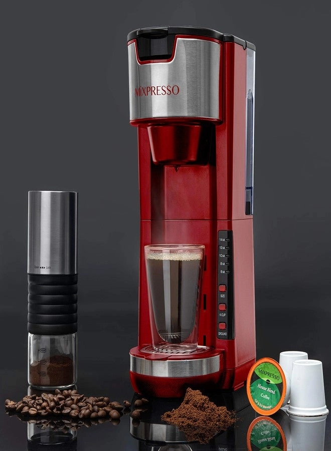Single Serve Brewer - KCup Compatible Adjustable Drip Tray 5 Brew Sizes