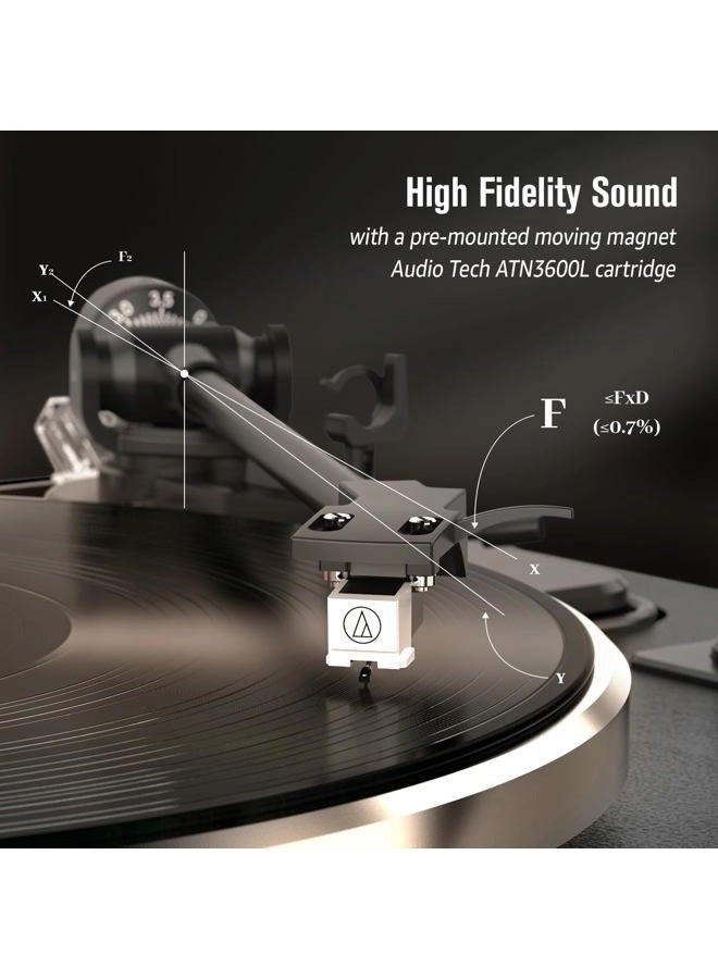 HQ-KZ018 - Pure Black Bluetooth 33 1/3 & 45 RPM