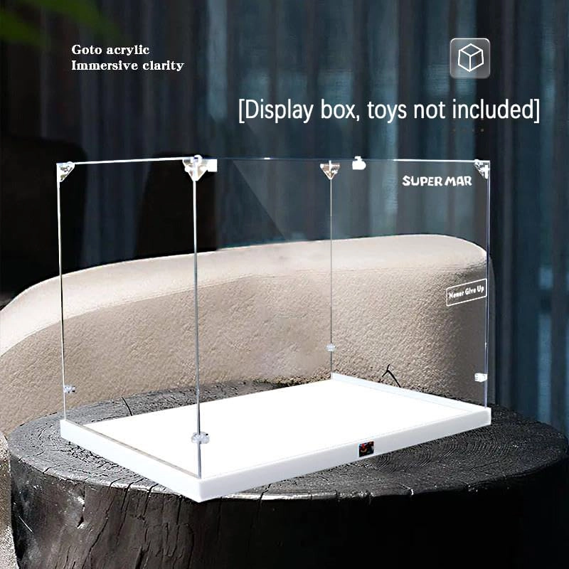Acrylic Display Case (71411) - 17.7x11.8x13.8 inches White Heightened Base Transparent