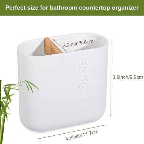 Toothbrush Holder - Bamboo 2 Pack White