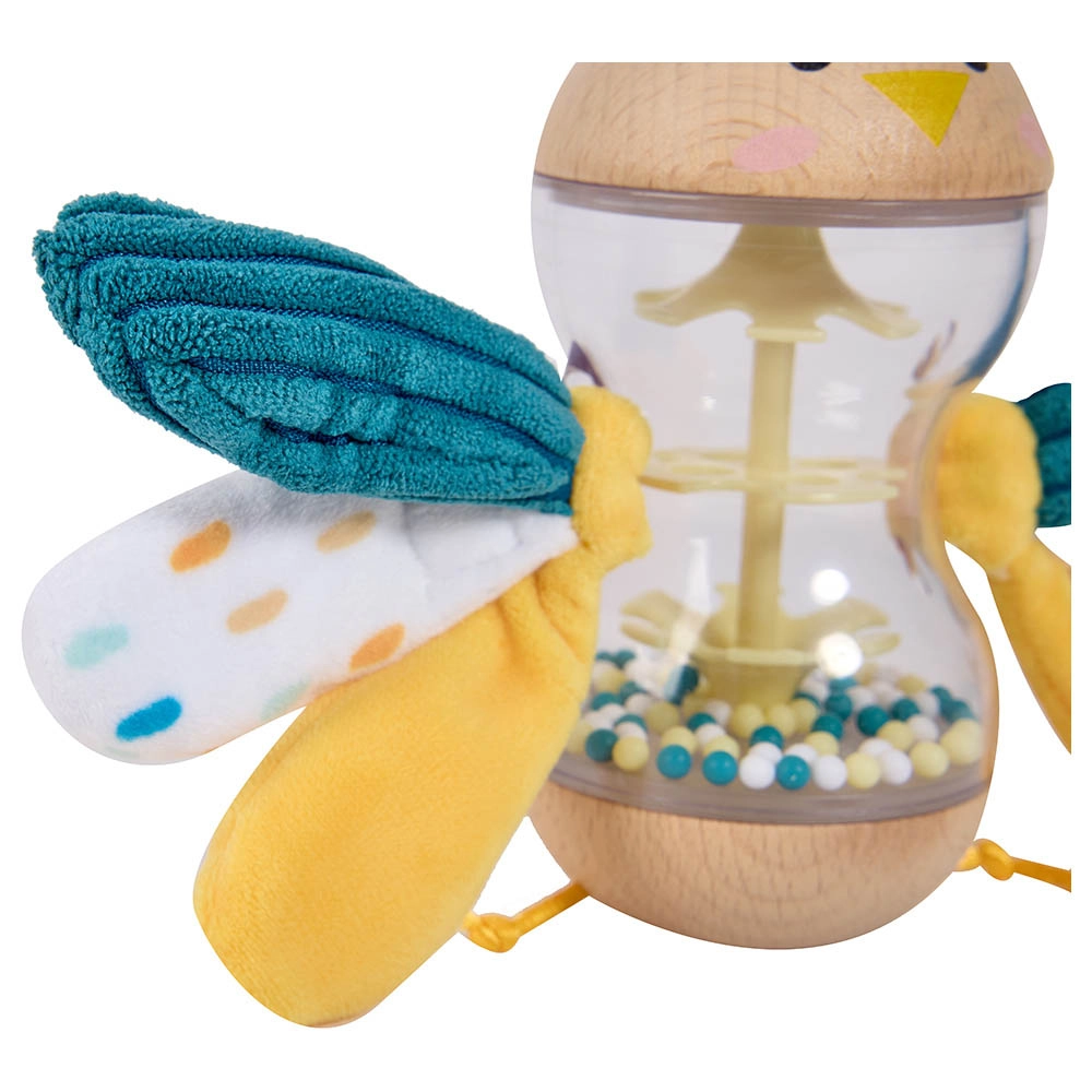 Cucu Bird Rattle - 0 month & above wood, plastic and fabric
