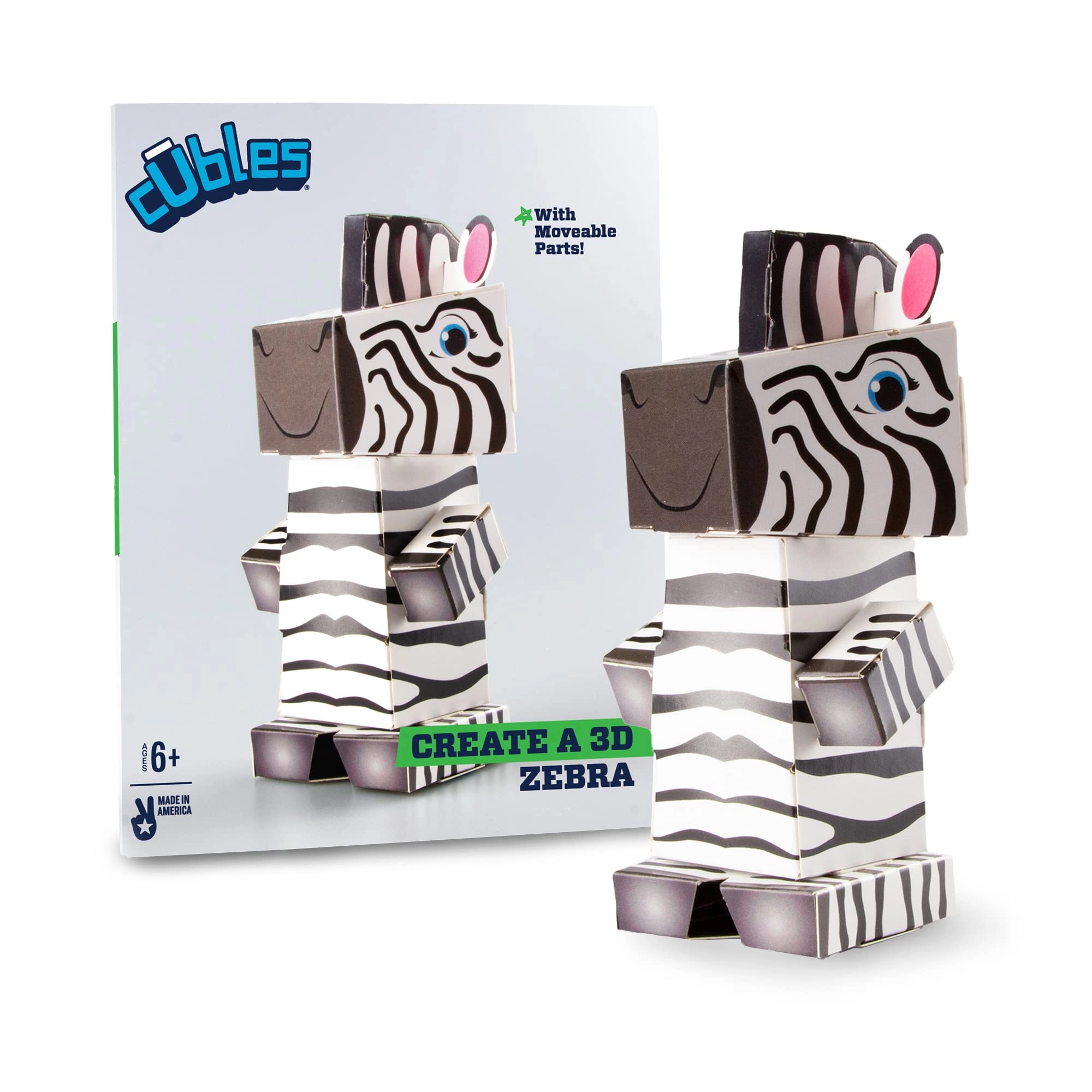 Cubles Safari Animals Zebra - Paperboard No Glue No Scissors