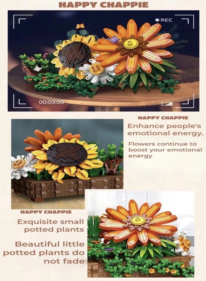Flower Bonsai Building Blocks Set - Sunflower 924 pcs