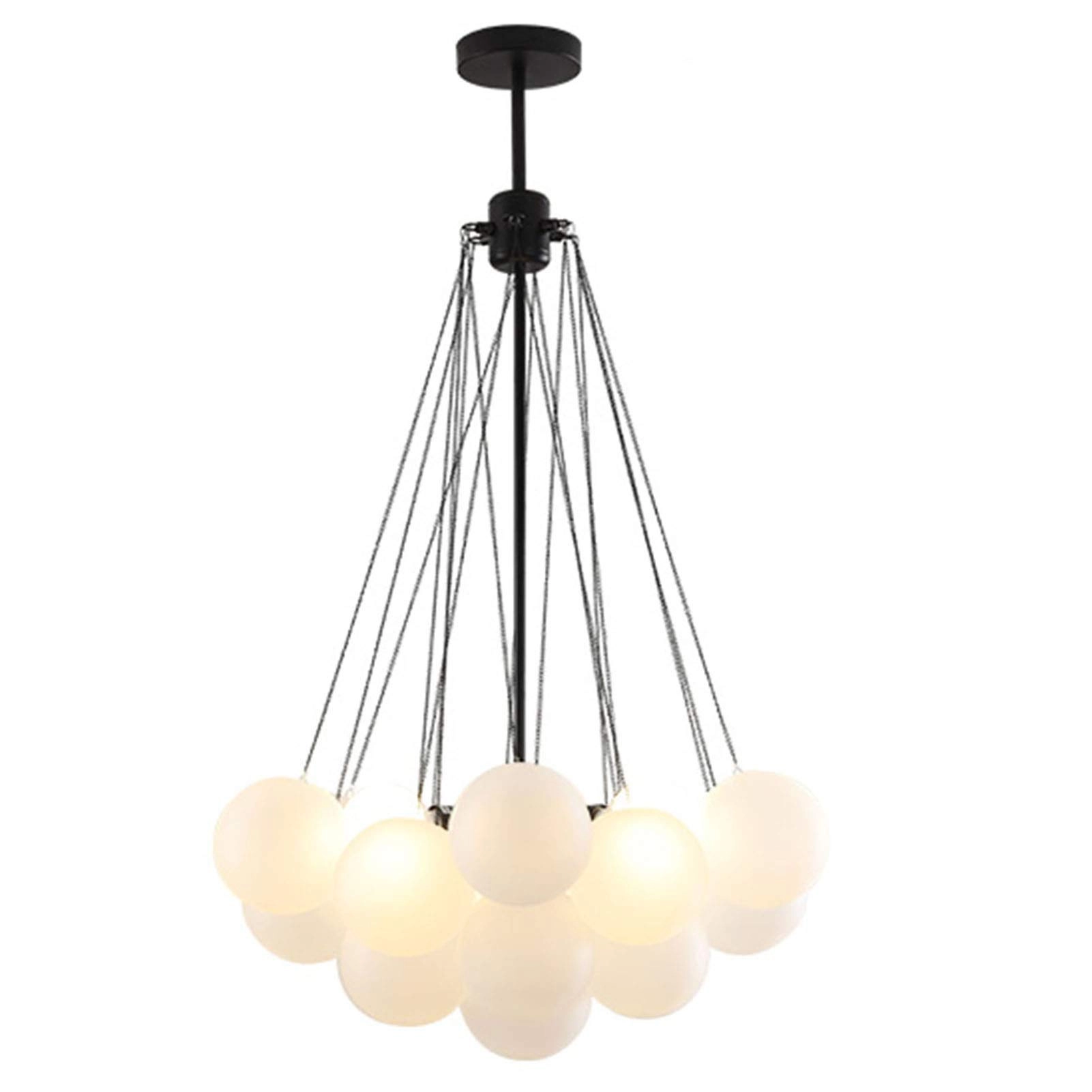 Minimalist Glass Bubble Ball Chandelier - E27 8 heads Gradient smoke gray lampshade