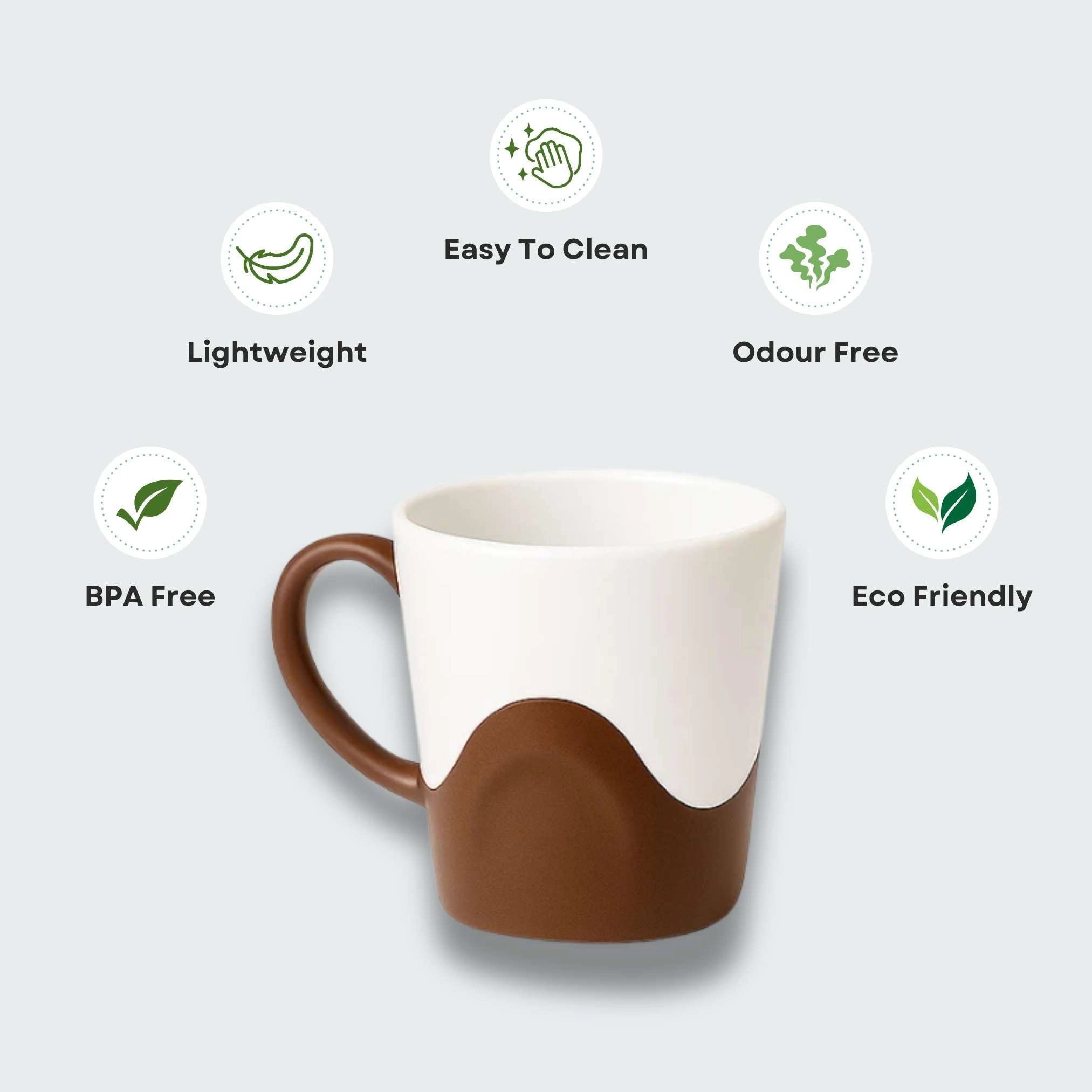 Plastic Mug - 6 pcs - Striped Solid - 280 ml