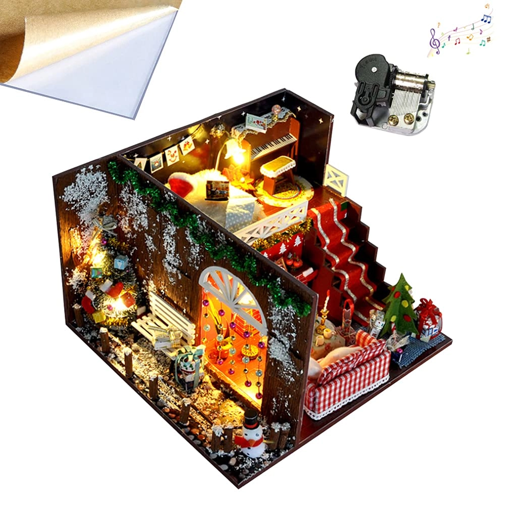 WDC 3D Wooden Miniature Doll House Kit - Painting and Calligraphy Room With Dust Cover 1:24
