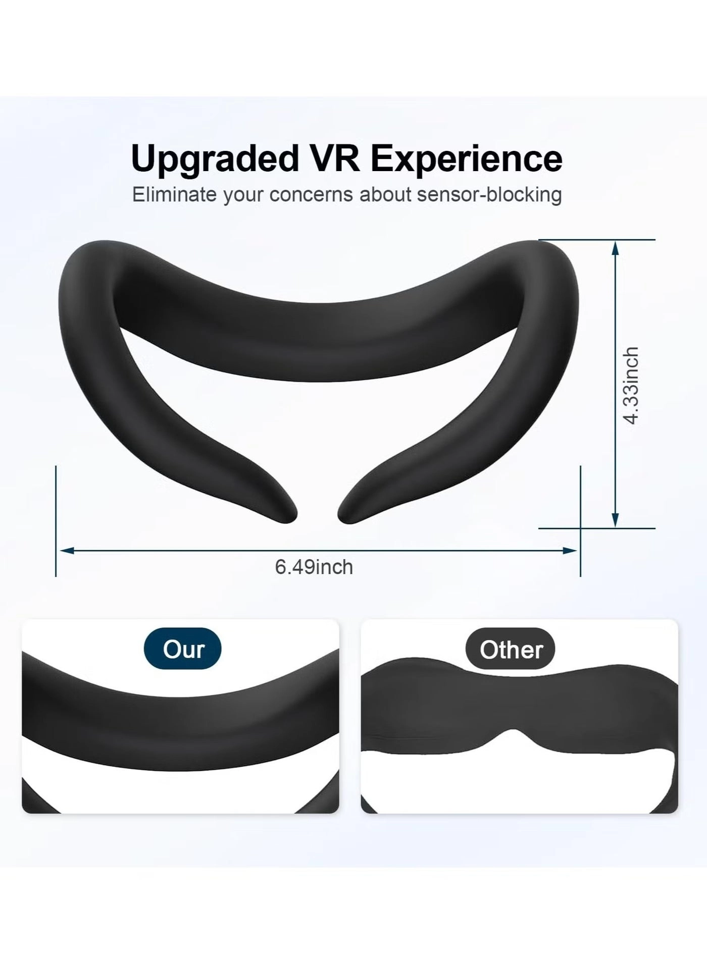 Face Cover for Quest 3 Headset - Black 40 g