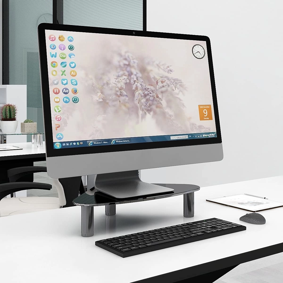 Glass Computer Monitor Stand Riser
