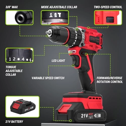 21V MAX Cordless Drill - 2.2 Amp Hours Kit