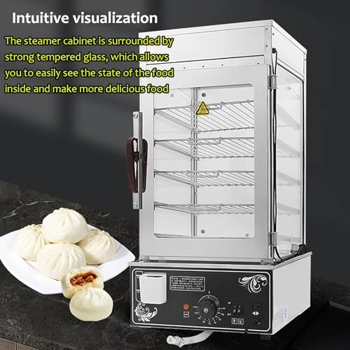 5-layer Commercial Steamed Bun Machine - 360° Circulation Heating Automatic Power Off
