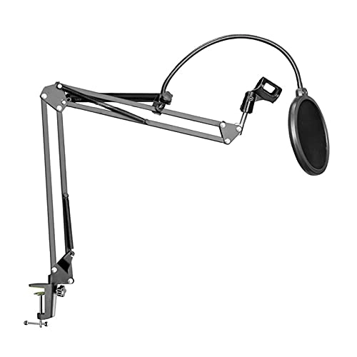 Mic Stand + Mic Clip Holder + Table Mounting Clamp + Pop Filter