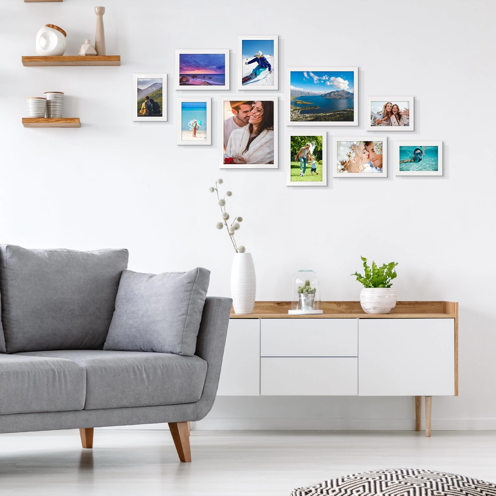 10 Pack Picture Frames - 8x10, 5x7, 4x6