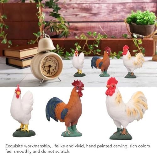 Simulated Farm Chicken Figurines - Soft Plastic