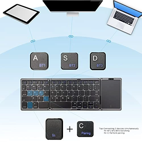 Foldable Bluetooth Keyboard - Laptop PC Tablet Smartphone