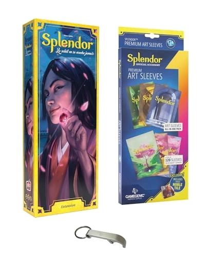 Splendor Sun Never Set Extension - 2 Variants + Card Protector Pack - Sun + Sleeves + Bottle Opener
