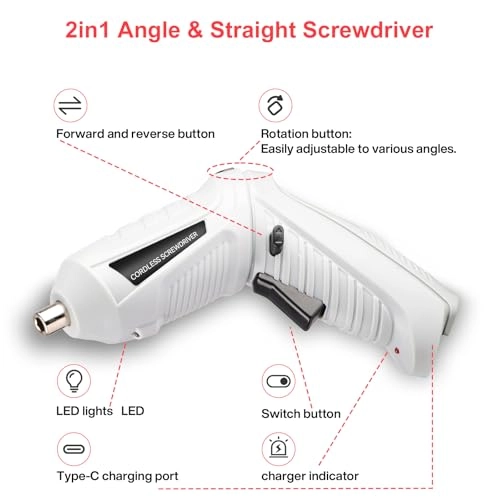 Cordless Electric Screwdriver - 1500mAh 1300mAh