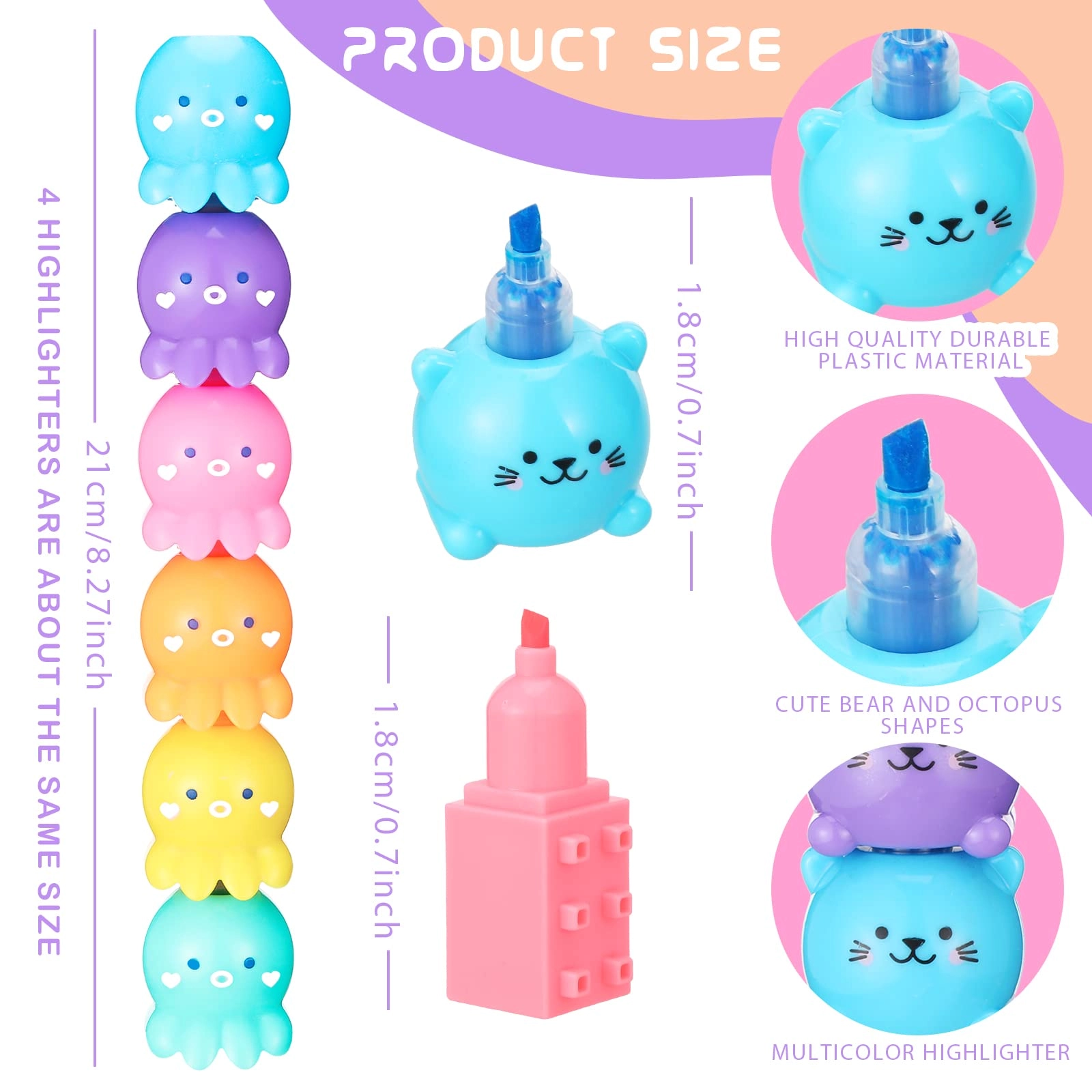 Mini Highlighter Pens - colorful Fine Pack