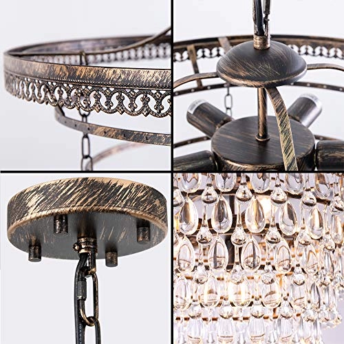 Crystal Chandelier - 6-Light 5 Tiers 20"W