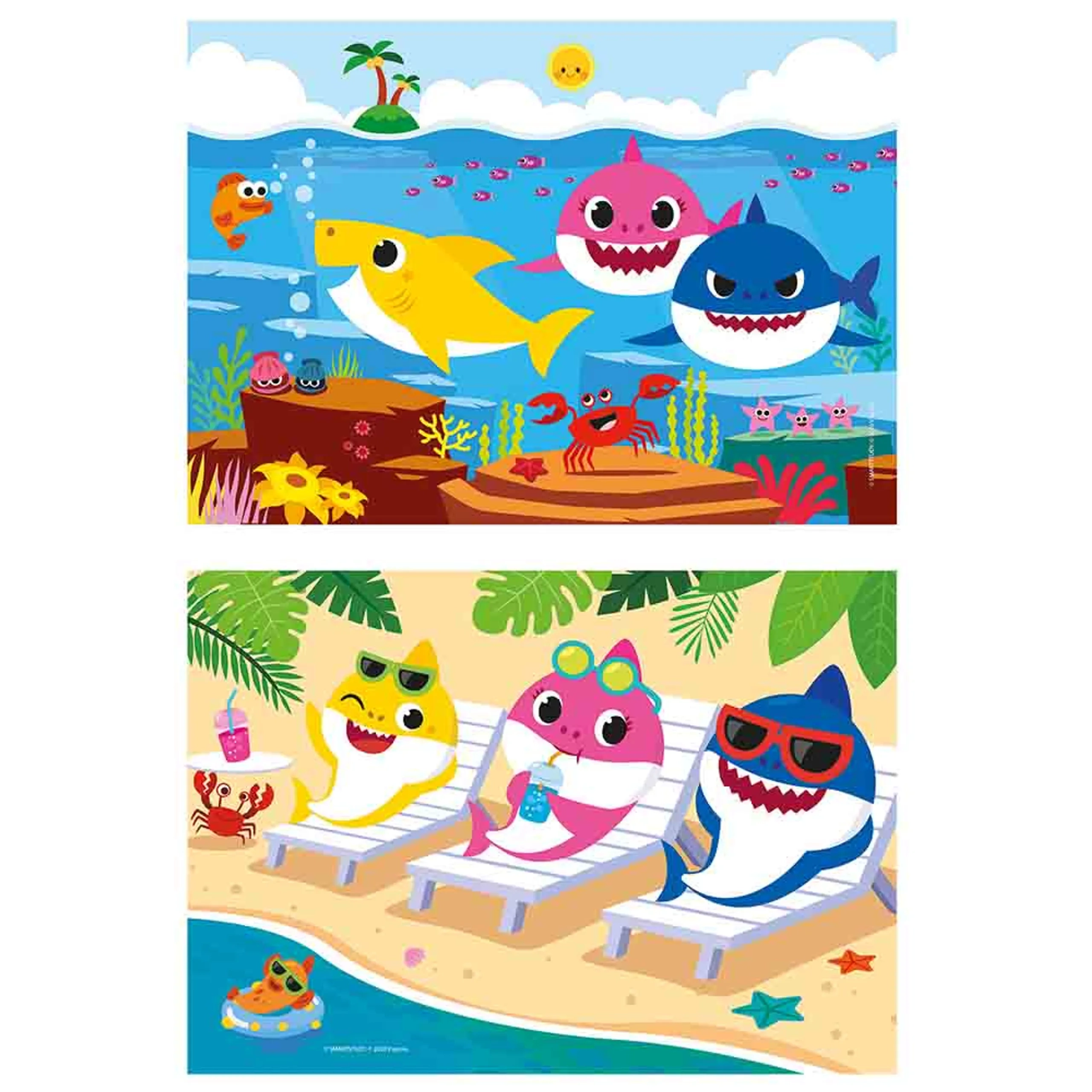 Clementoni Babyshark Supercolor 2-in-1 Puzzle (AL-24777) - 40 pcs
