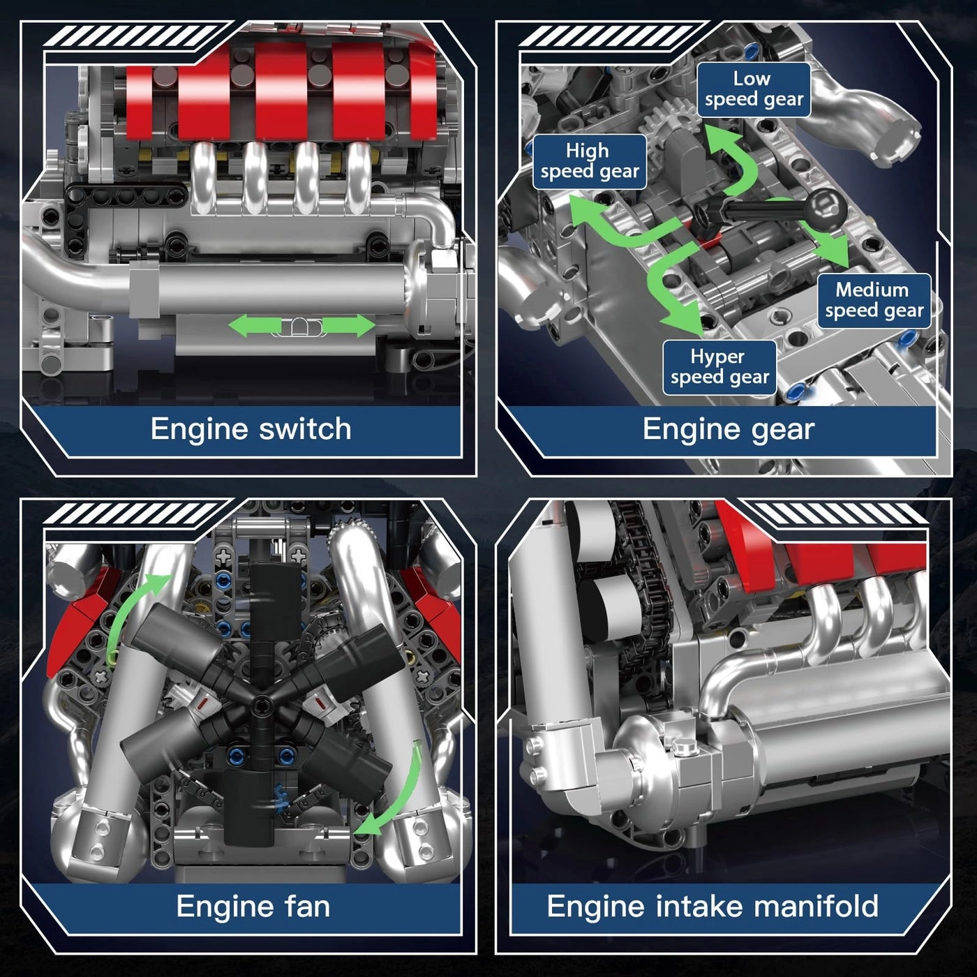 Supercar V8 Engine Transmission Kit (10203)