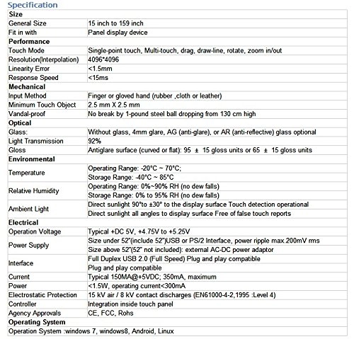 IR Touch Screen - 46 inch