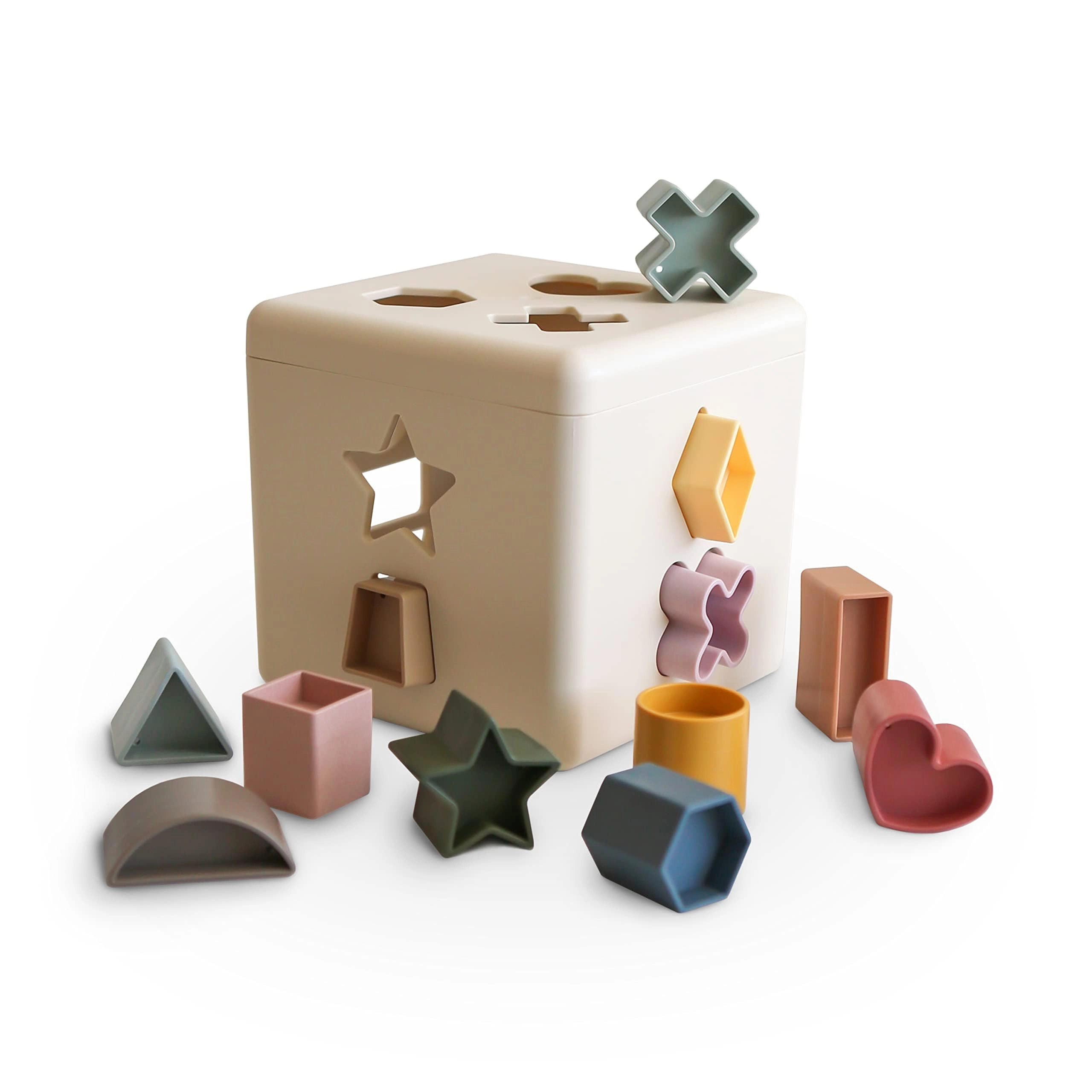 mushie Shape Sorting Box - 10+ Months 12 pieces