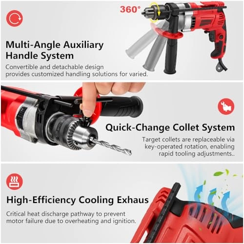 Hammer Drill - 910W 0-3000RPM 38 Accessories