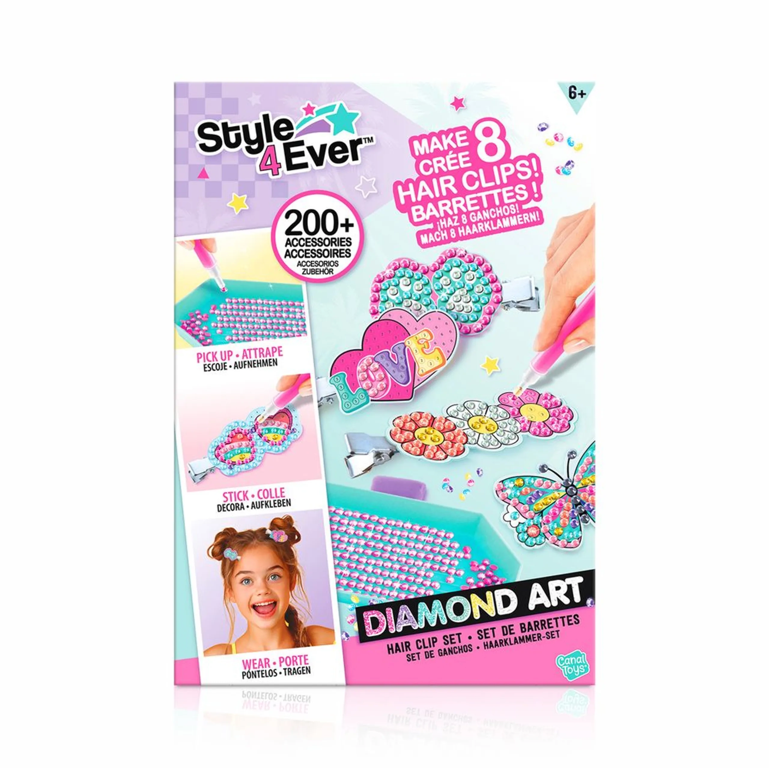 Canal Toys Diamond Art Hair Clip Set - 8 clips
