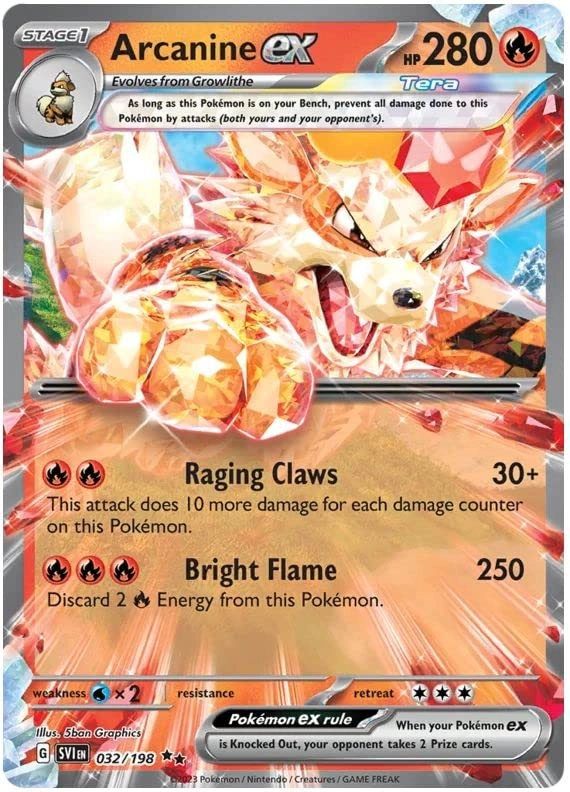 Pokémon Arcanine ex 032/198 - English + Toploader - standard sized