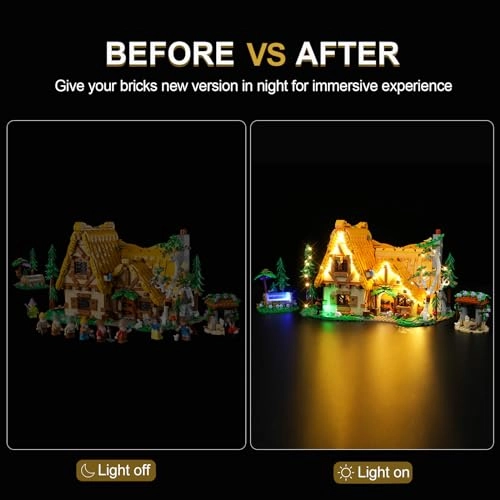 LED Lighting Kit for Lego Snow White and The Seven Dwarfs' Cottage - Compatible with Lego 43242 Classic Version