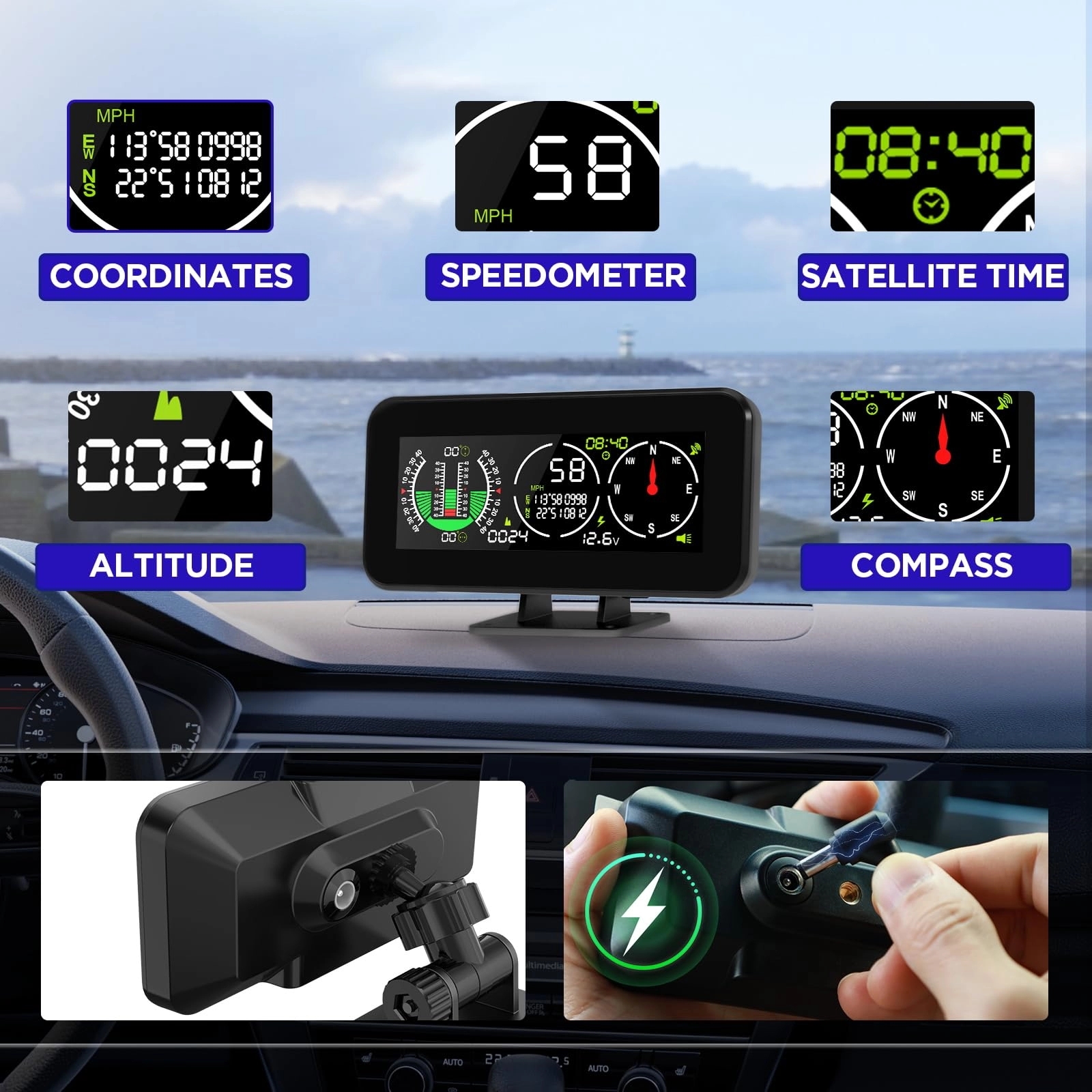 M60 - Car Inclinometer GPS Speedometer